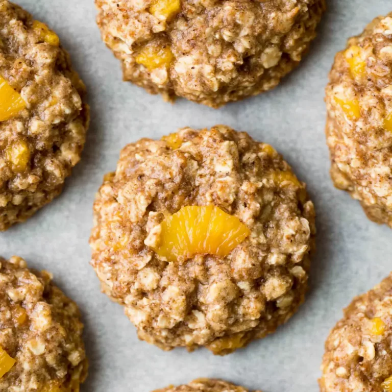 Healthy Peach Oatmeal Breakfast Cookies