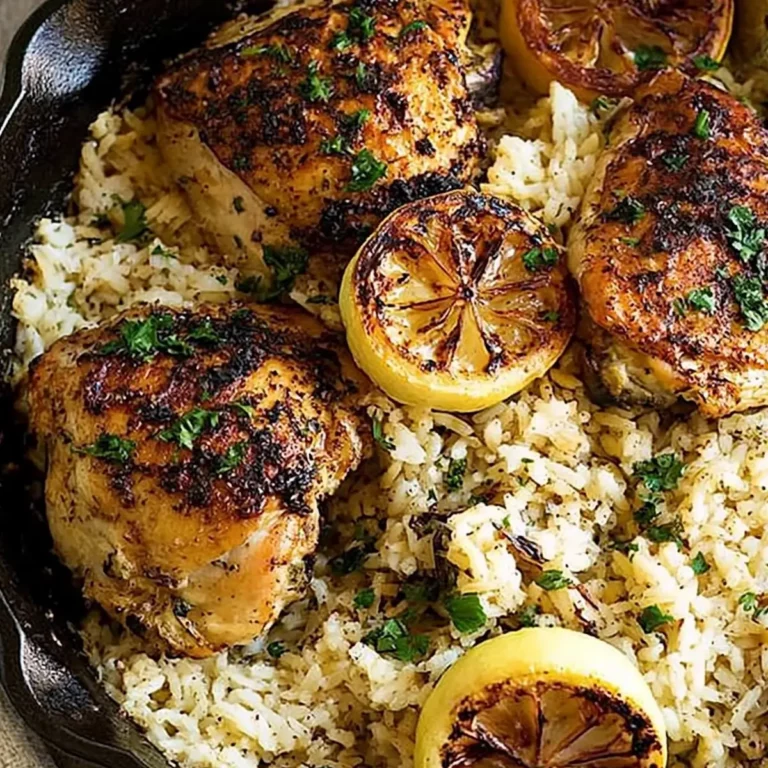 One Pot Greek Chicken and Lemon Rice