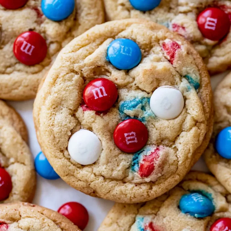 Red White and Blue M&M Cookies
