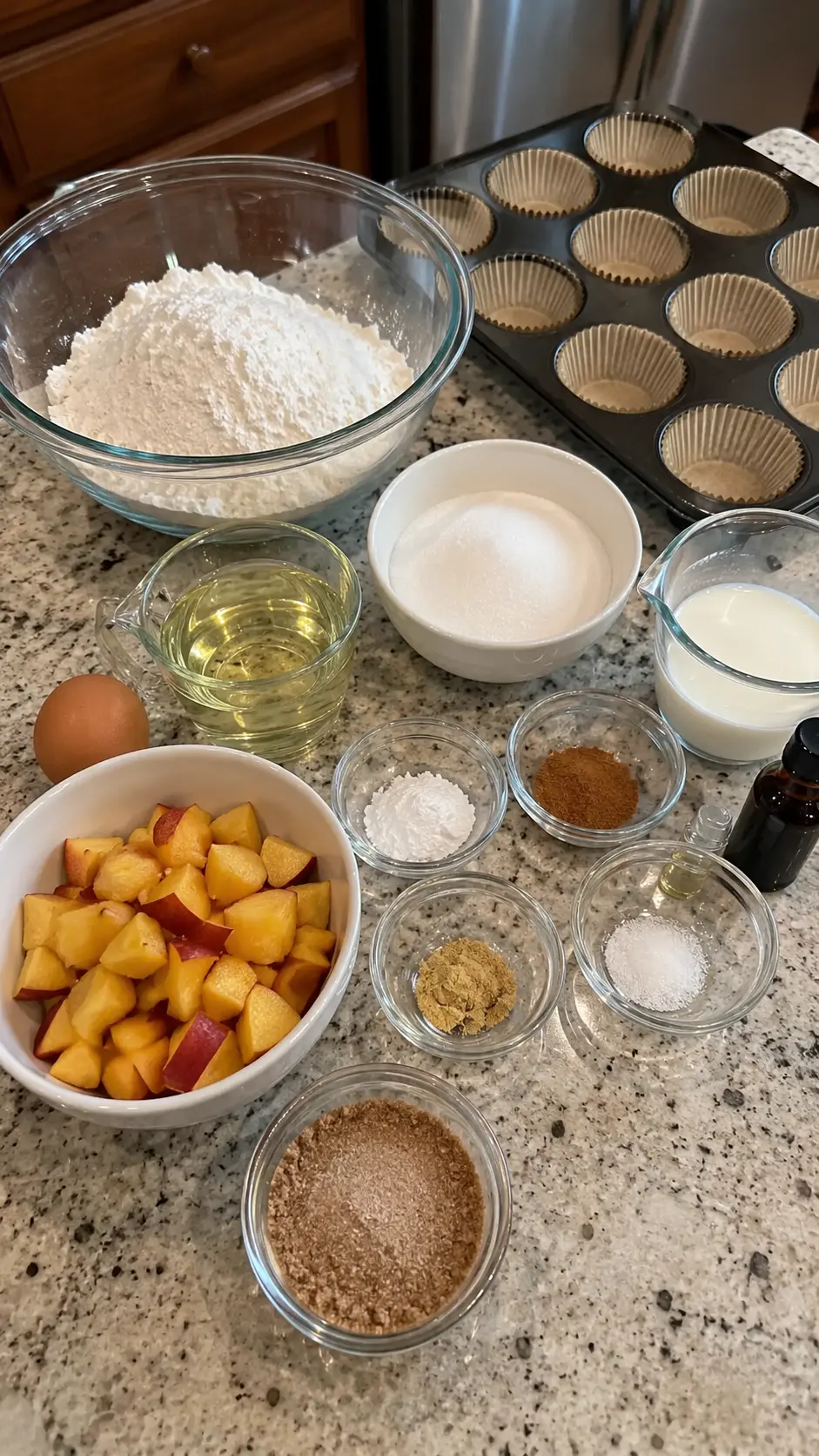 Vanilla Peach Muffins