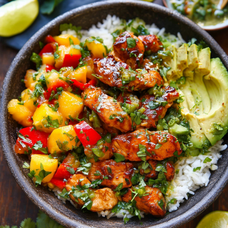Cilantro Lime Chicken with Peach Salsa served with fresh peach salsa
