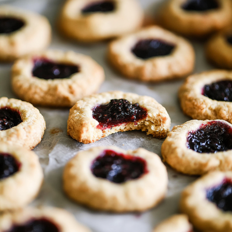 Mulberry Oat Shortbread Cookies with mulberry jam filling on a serving plate