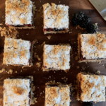 Mulberry Crumb Bars with fresh mulberry filling and golden crumble topping