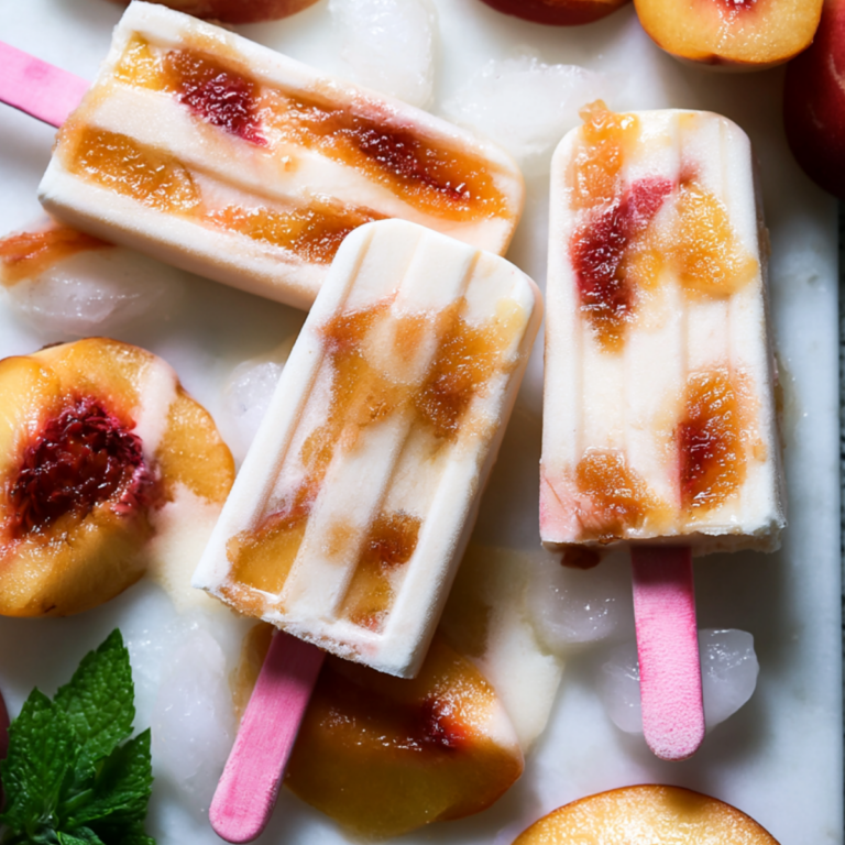 Creamy homemade Nectarine Ice Pops made with fresh nectarines and yogurt