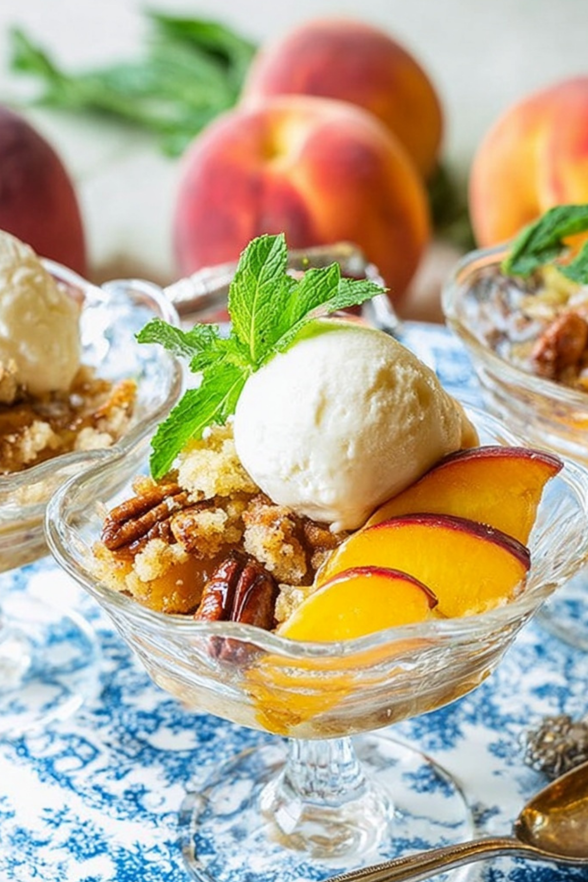Peach Dump Cake with juicy peaches and golden buttery topping